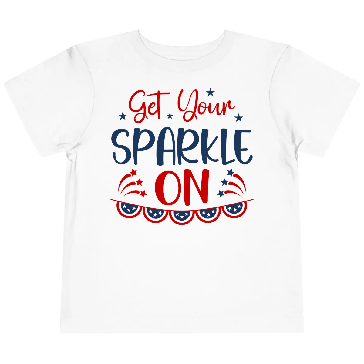 Get Your Sparkle On Patriotic Design Toddler T-Shirt in White