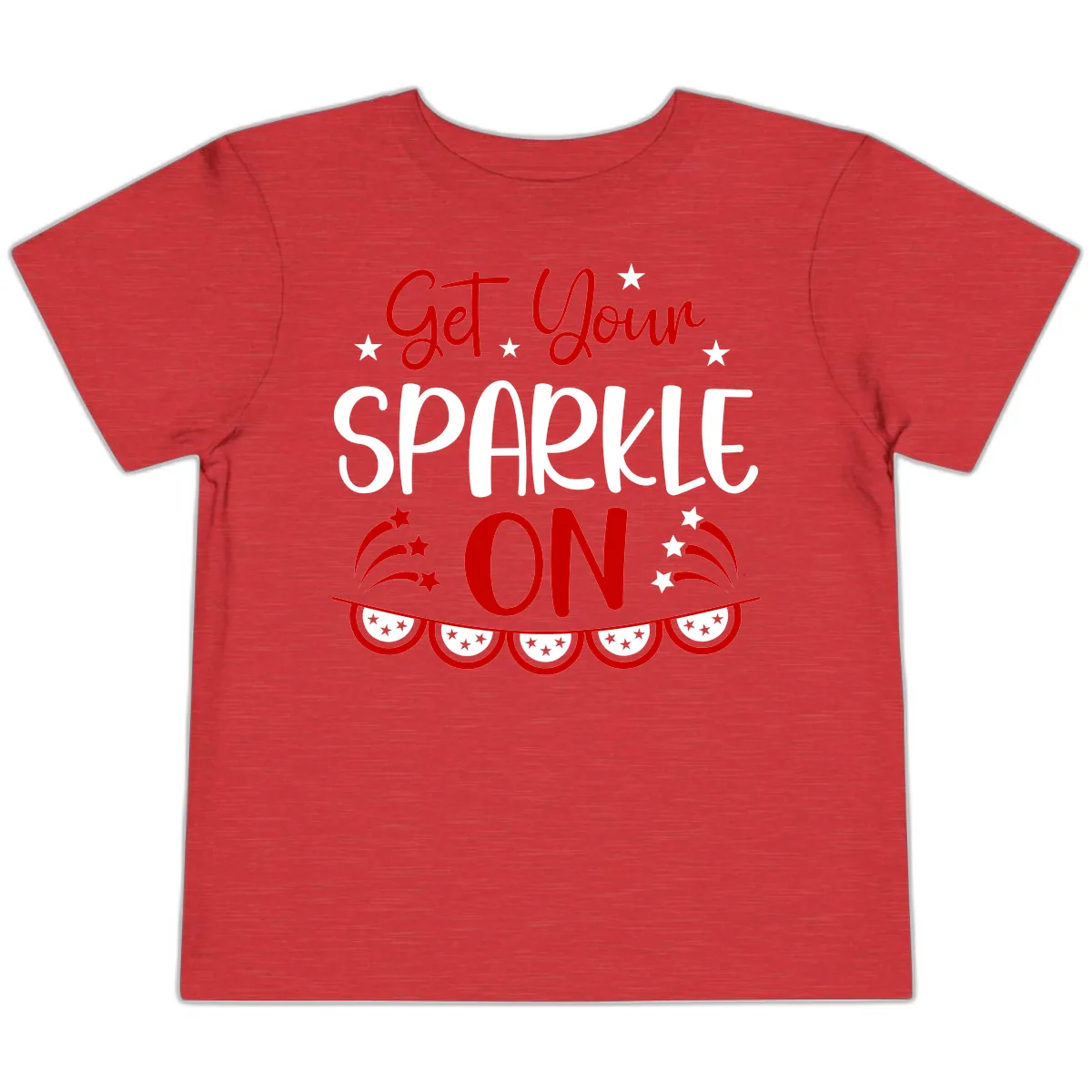 Get Your Sparkle On Patriotic Design Toddler T-Shirt in Heather Red