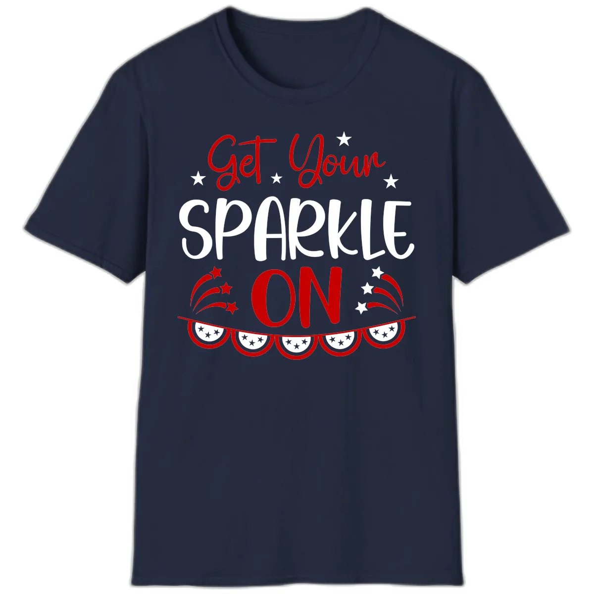 Get Your Sparkle On Patriotic Design T-Shirt in Navy