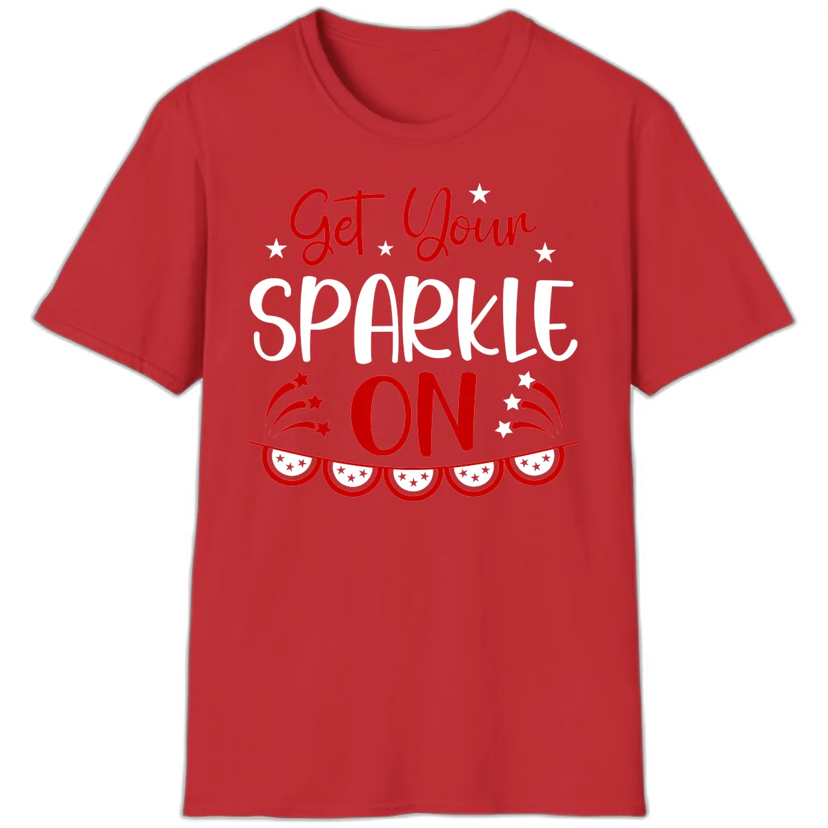 Get Your Sparkle On Patriotic Design T-Shirt in Red