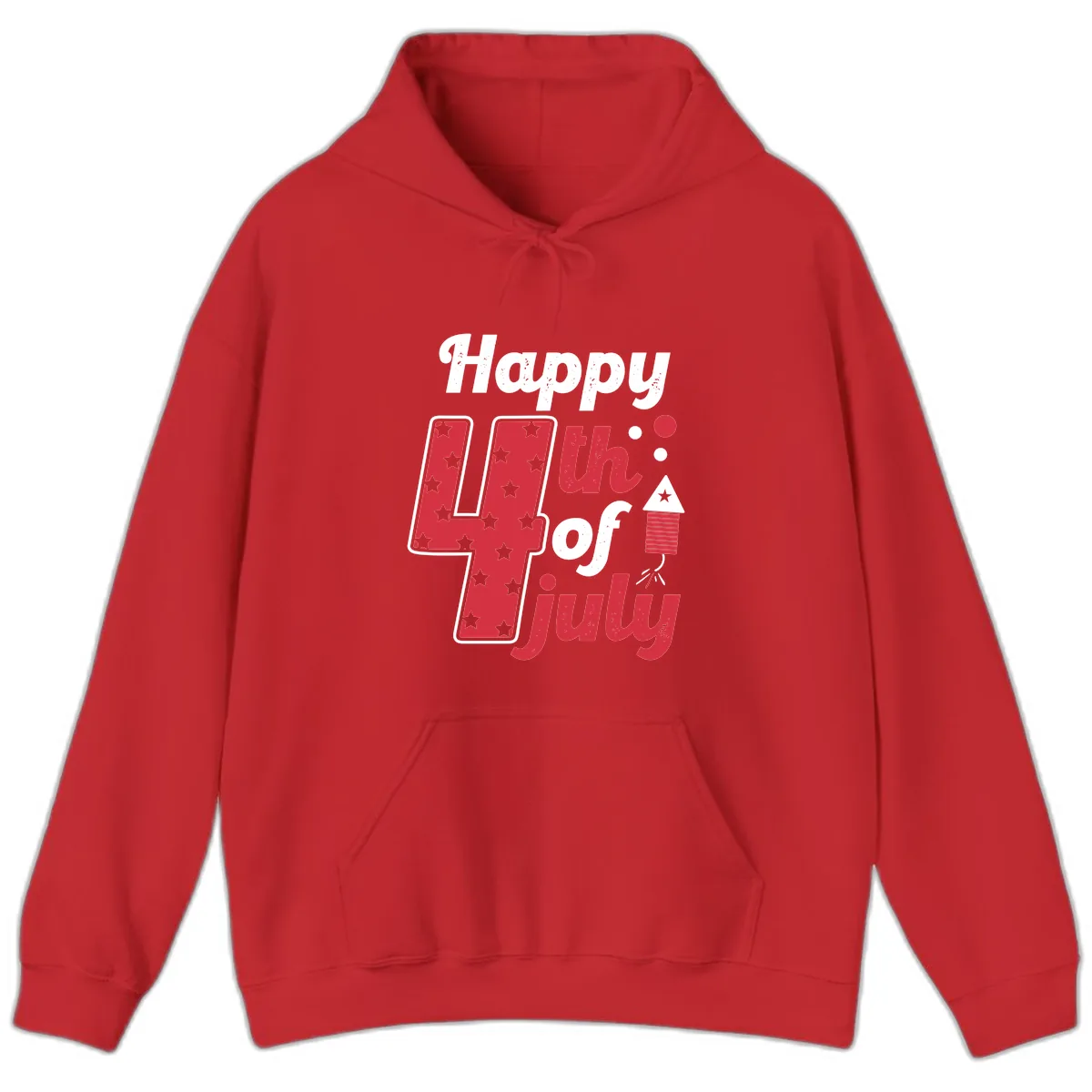 Happy Fourth of July Firecracker Stars Hoodie in Red