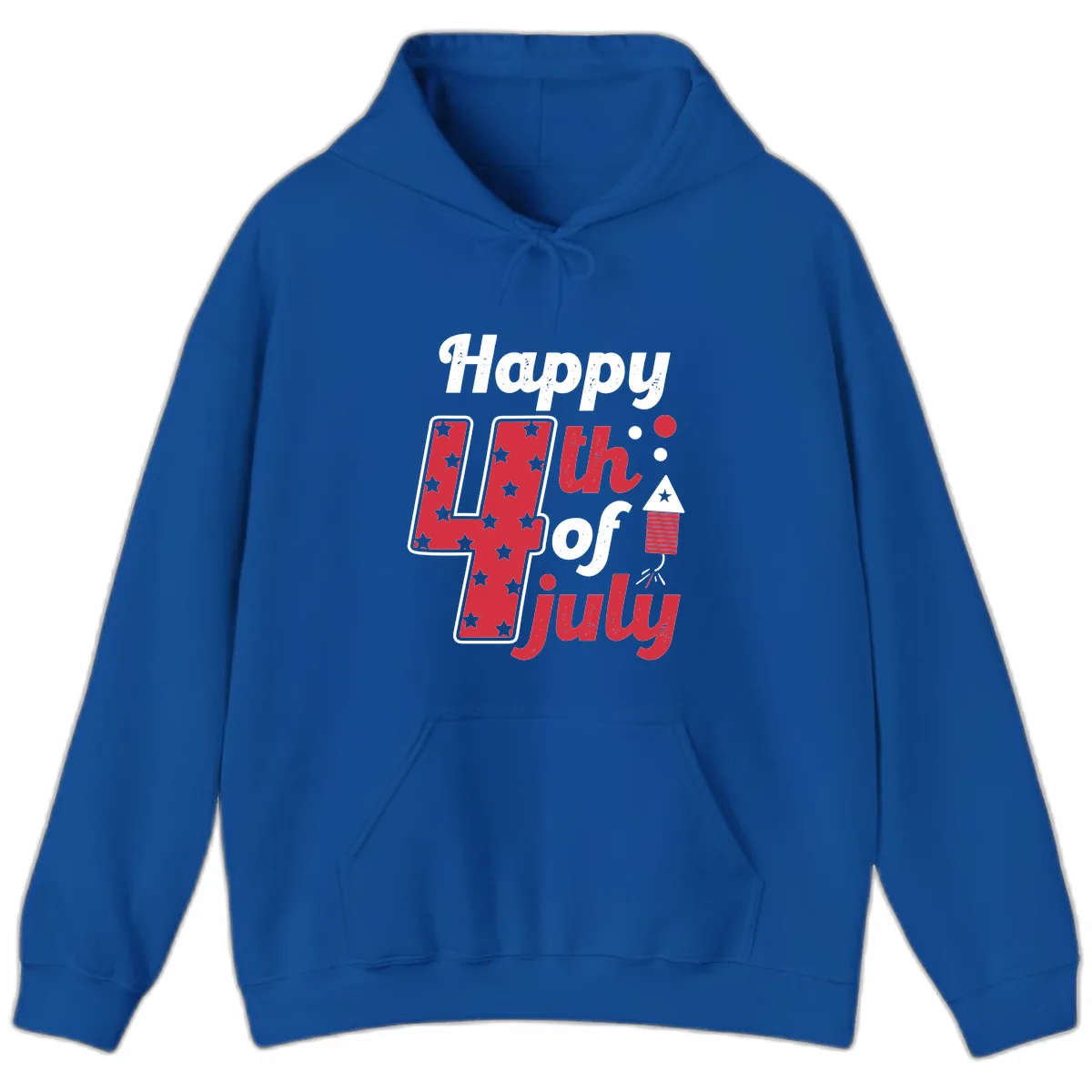 Happy Fourth of July Firecracker Stars Hoodie in Royal