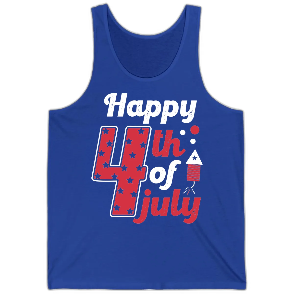 Happy Fourth of July Firecracker Stars Tank in True Royal
