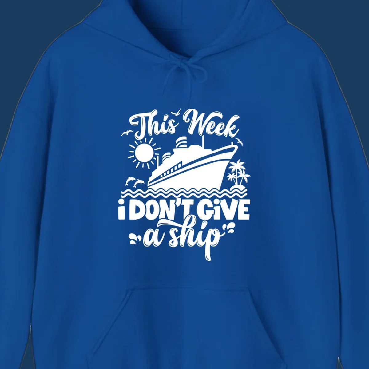 Cruise ship sailing with text 'This Week I Don't Give A Ship', funny cruise vacation shirt concept.