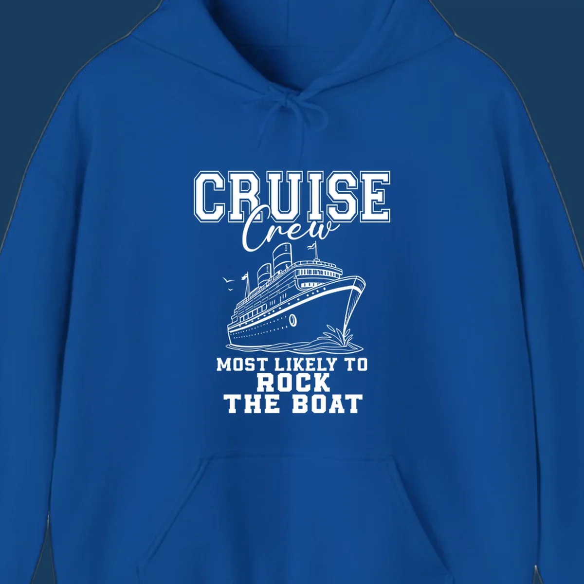 Cruise crew rocking the boat illustration with text.