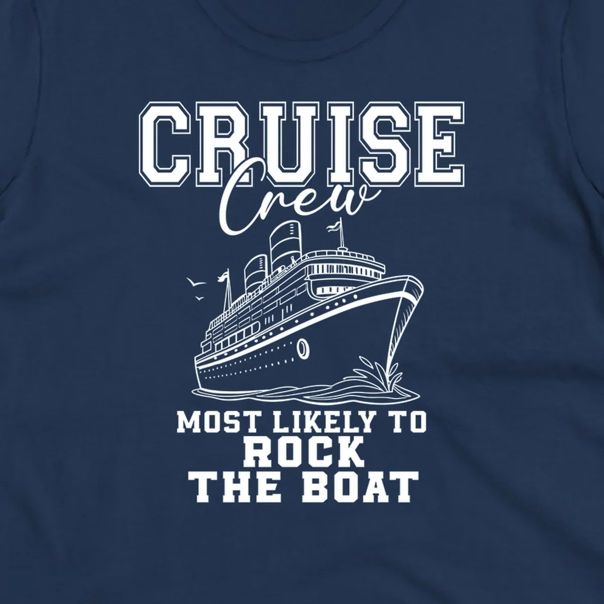 Cruise crew rocking the boat illustration with text.