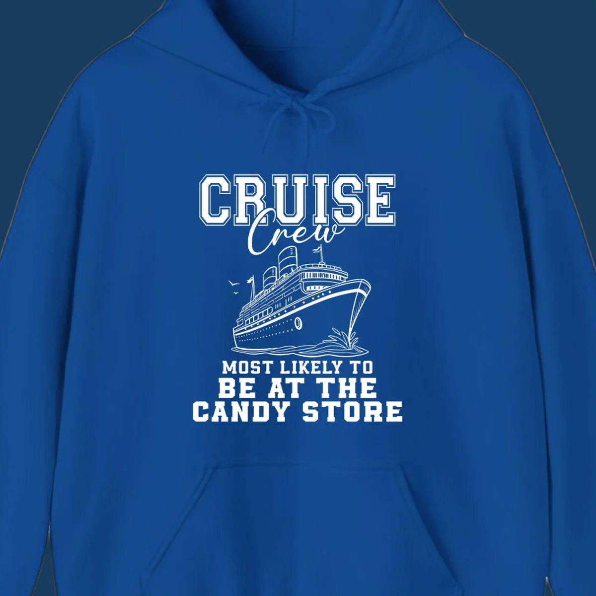 Cruise crew most likely to be at the candy store funny cruise ship illustration