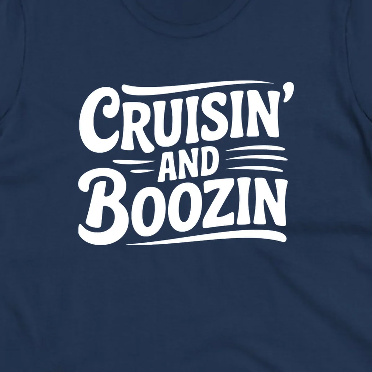 Cruisin and Boozin text design with retro typography.