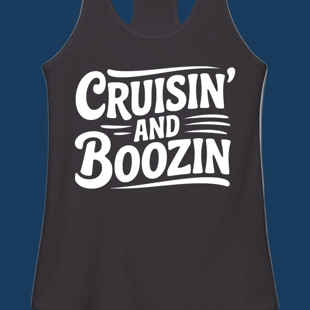 Cruisin and Boozin text design with retro typography.
