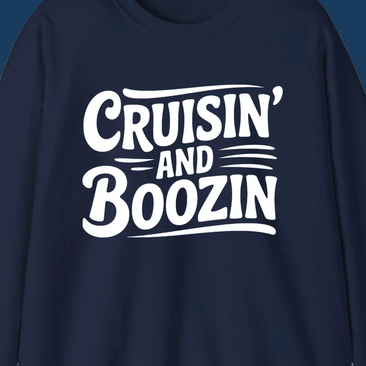 Cruisin and Boozin text design with retro typography.