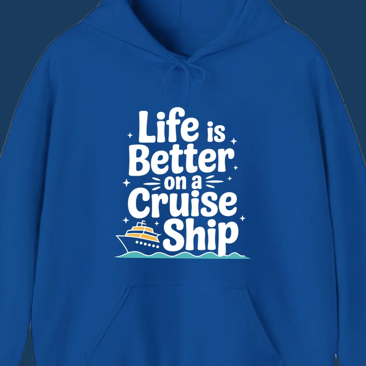 Life is better on a cruise ship text and illustration