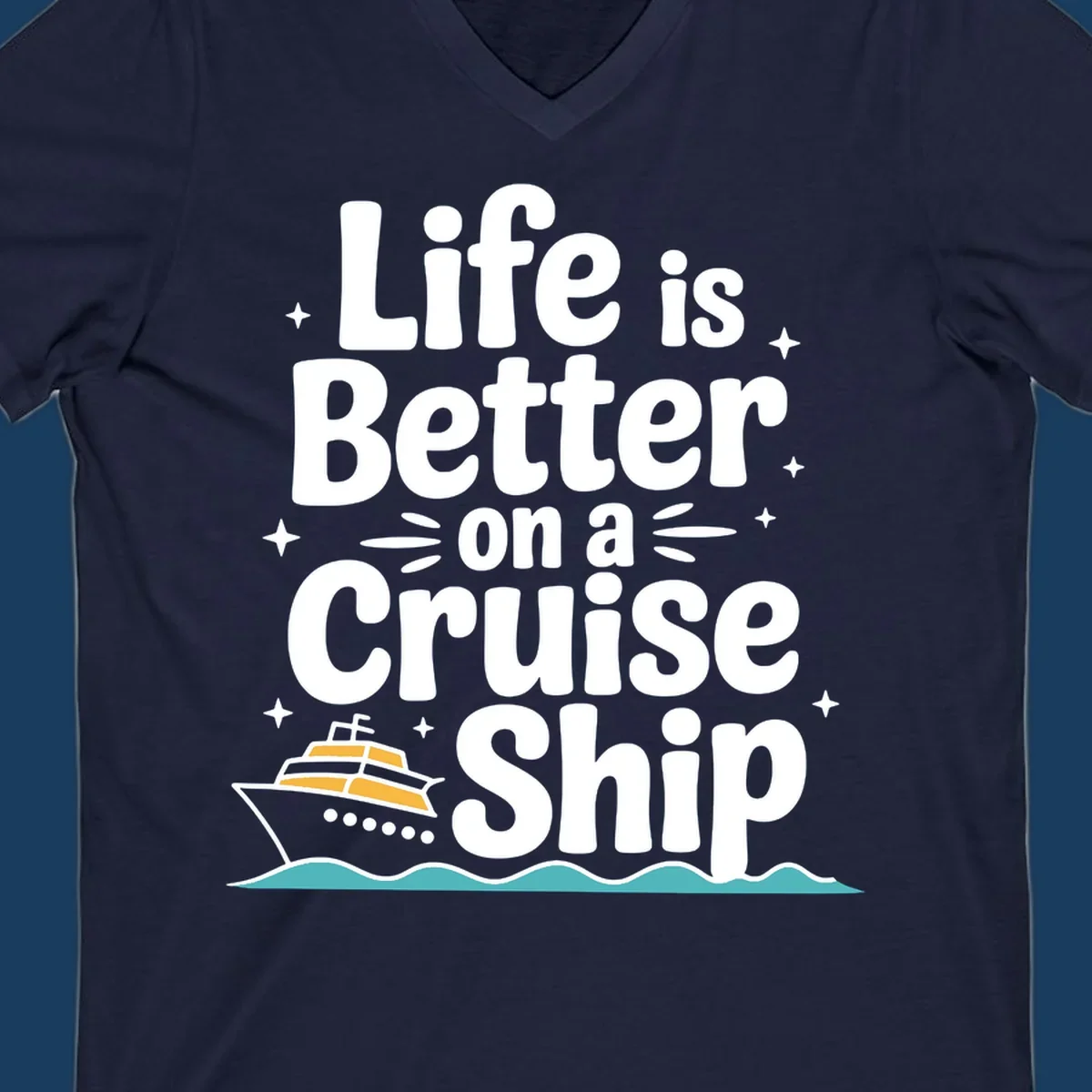 Life is better on a cruise ship text and illustration