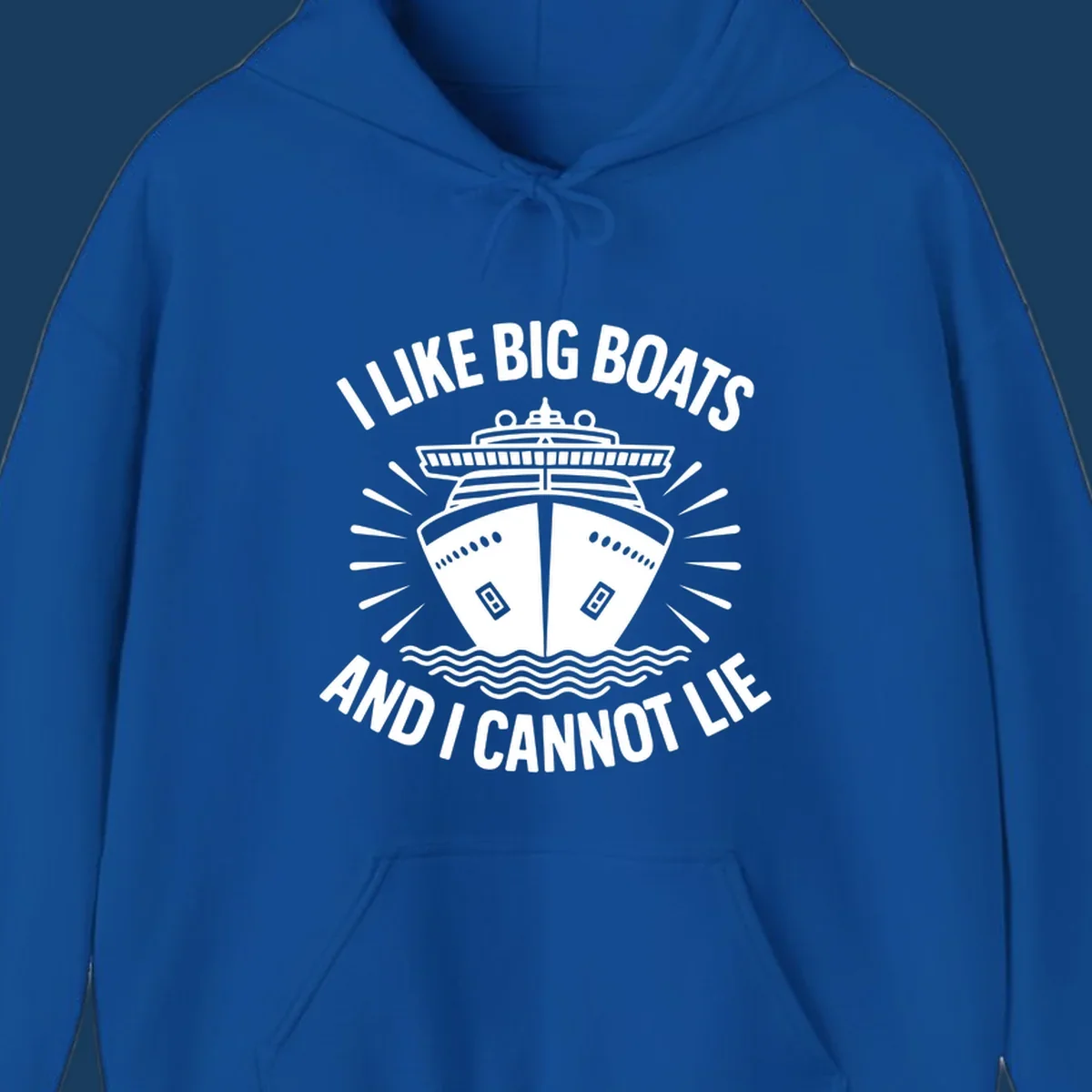 Illustration of a cruise ship with text 'I Like Big Boats And I Cannot Lie', big-boat-cruise-humor.