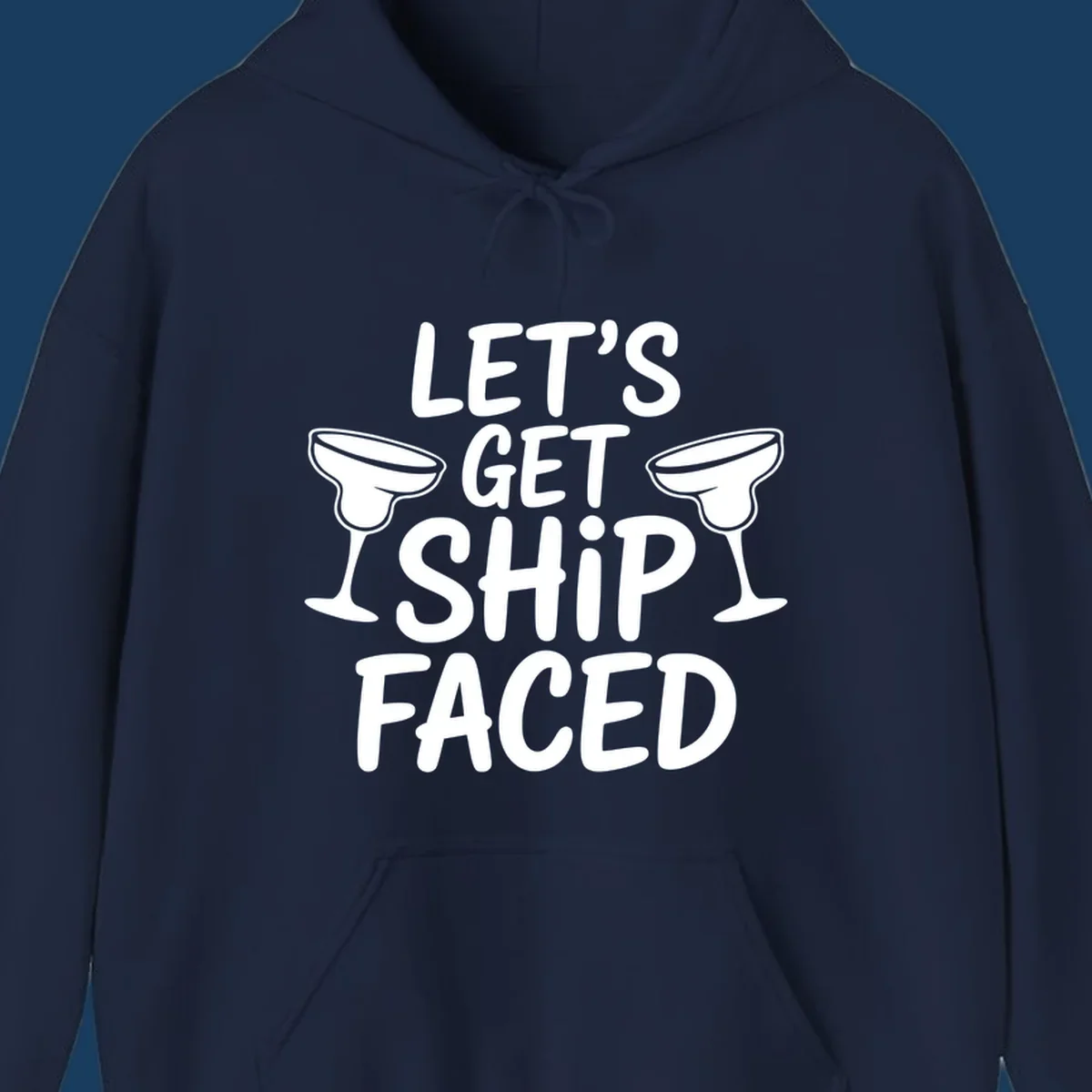 Let's Get Ship Faced text with margarita glasses for cruise vacation shirt