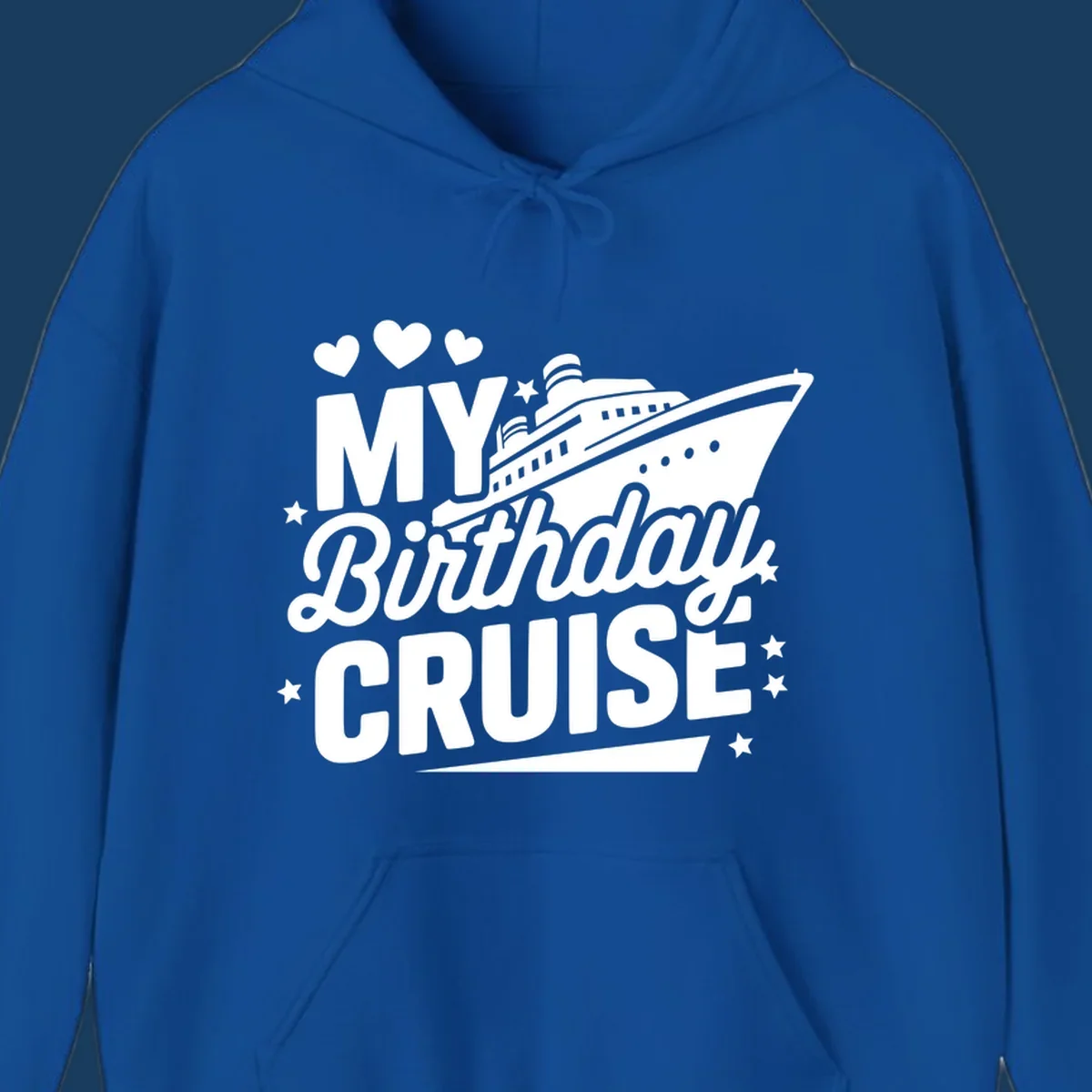 Birthday cruise ship graphic with text 'My Birthday Cruise'
