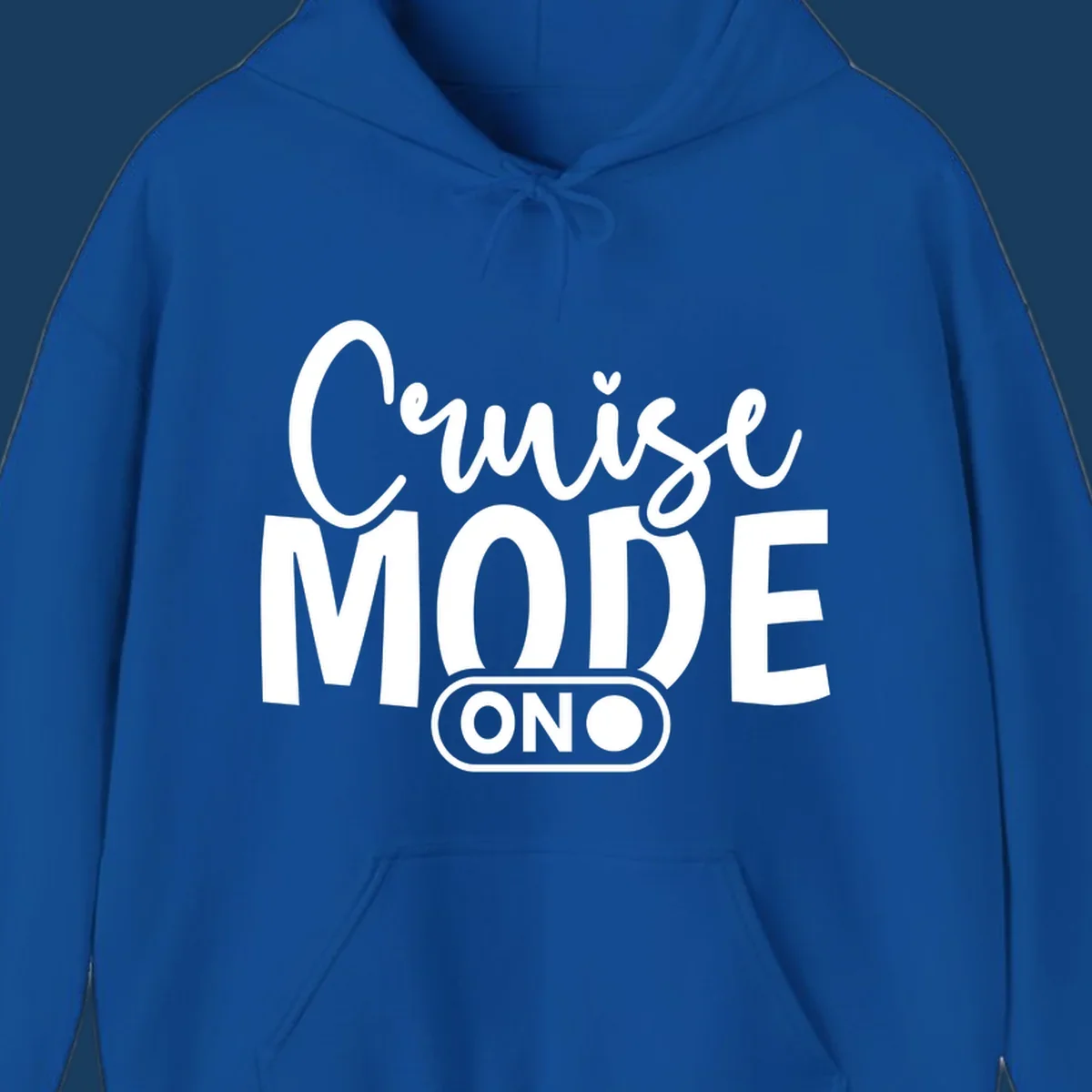 Cruise Mode On typography design with switch graphic.