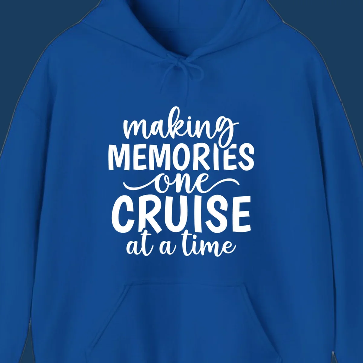 Typography design with the text 'making MEMORIES one CRUISE at a time' for cruise vacations.