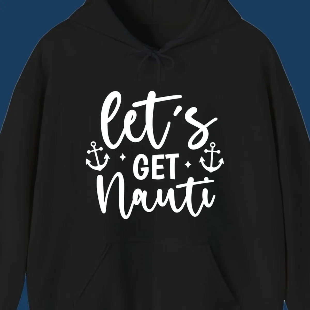 Let's Get Nauti cruise design with anchors and stars.