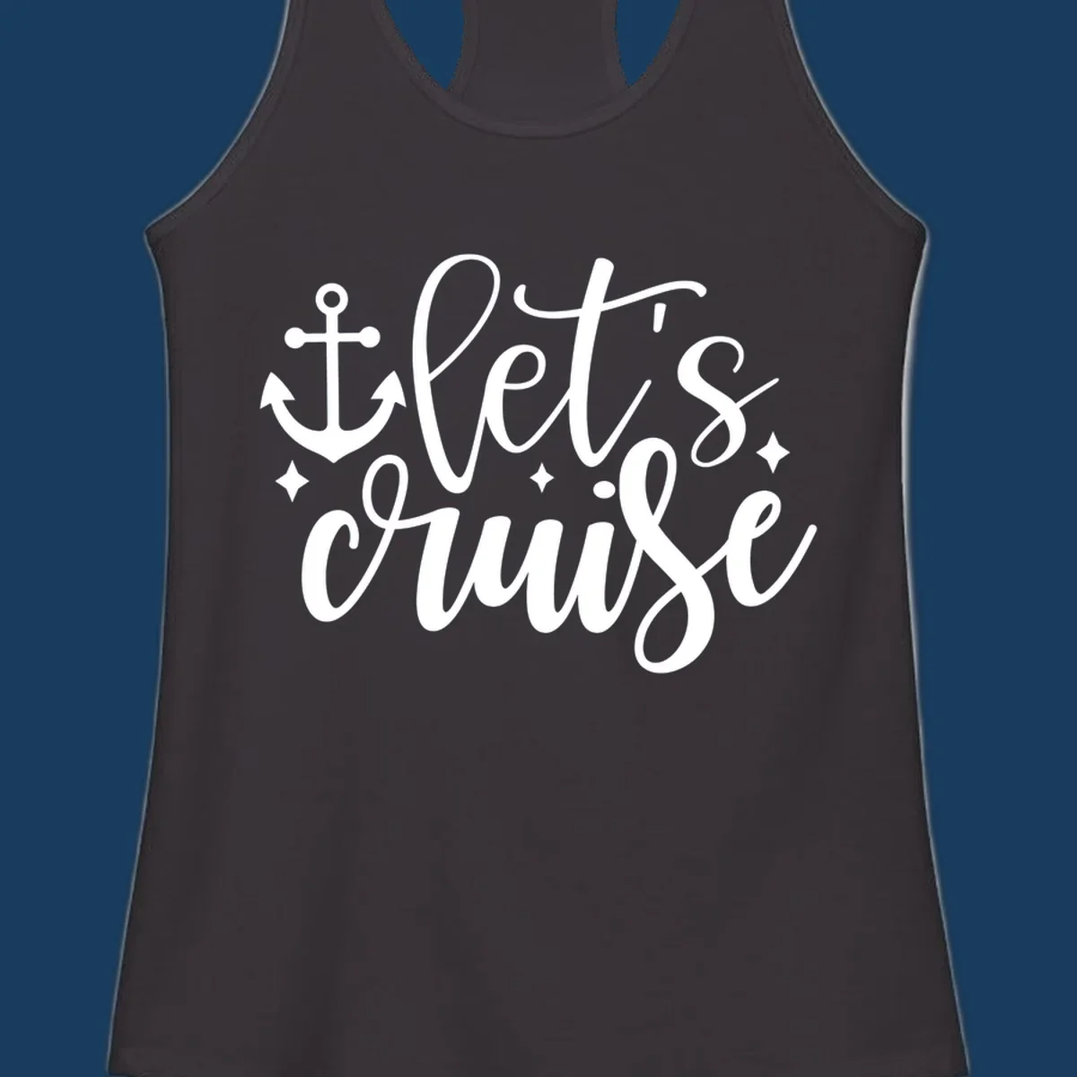 Lets cruise nautical anchor design with stars