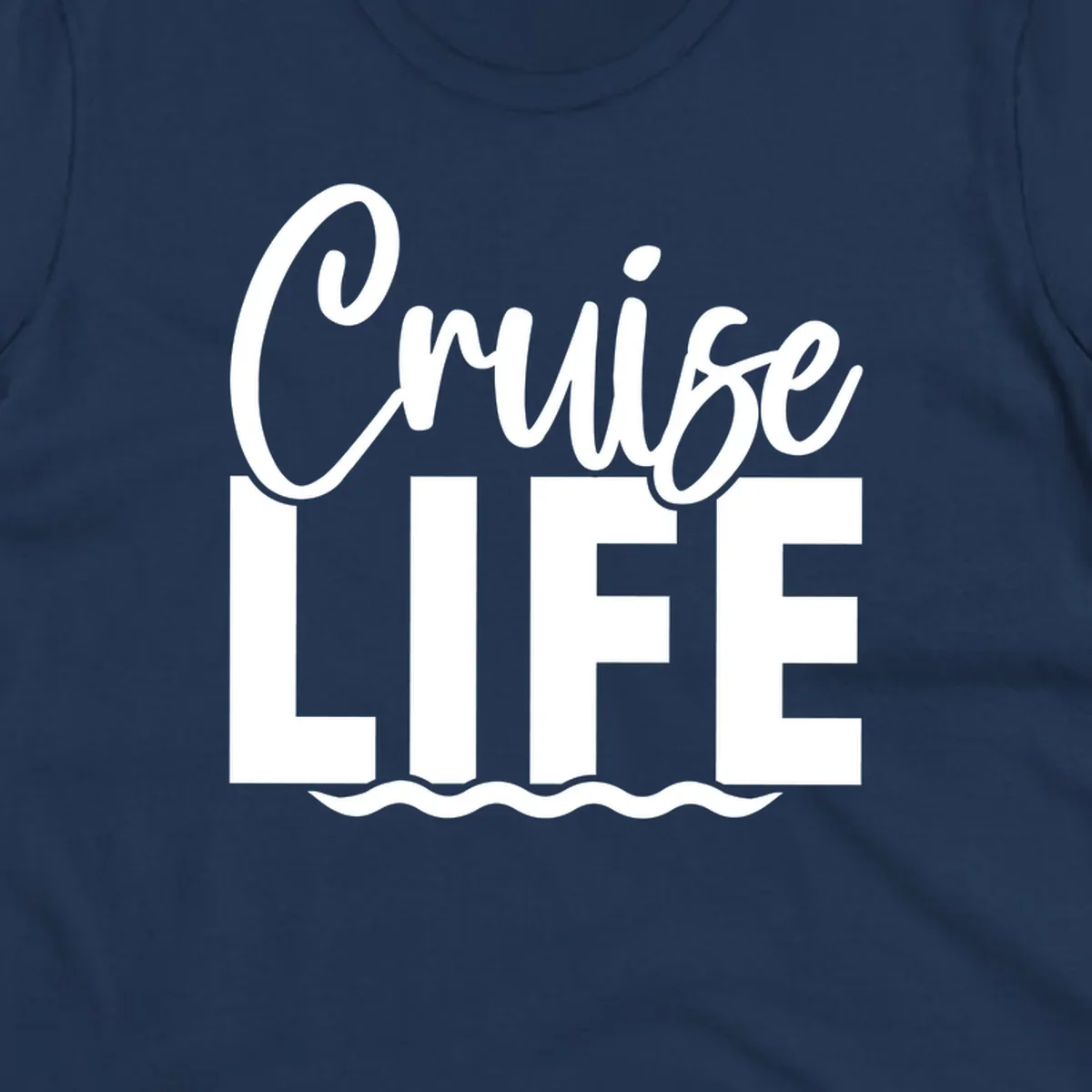 Cruise Life text with ocean waves graphic. Primary keyword: cruise-life-waves.