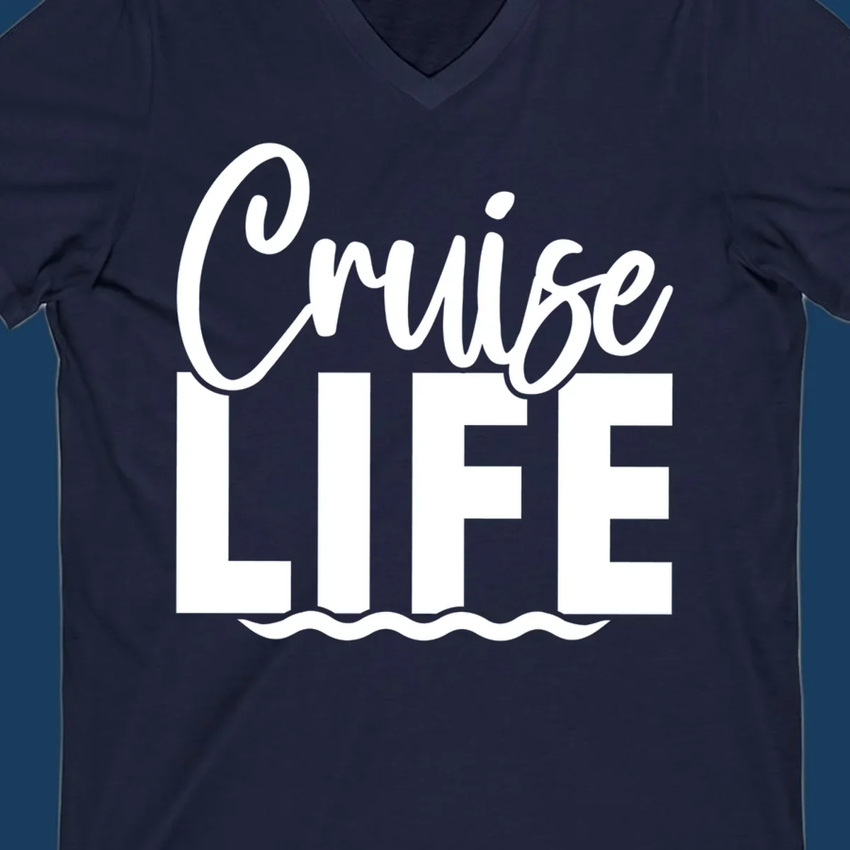 Cruise Life text with ocean waves graphic. Primary keyword: cruise-life-waves.