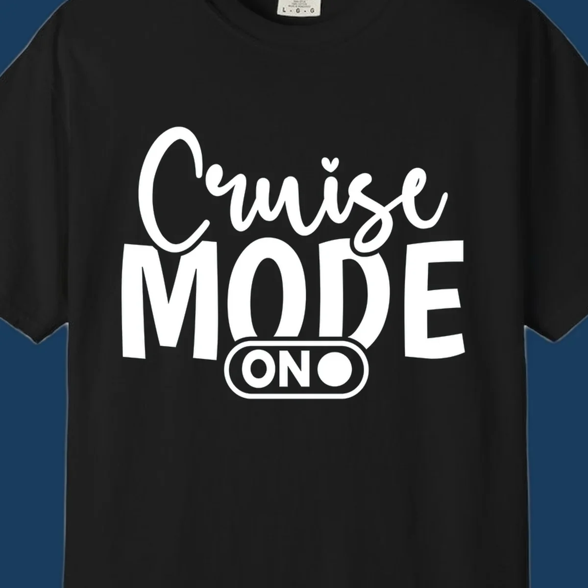 Cruise Mode On text design with an on switch graphic.