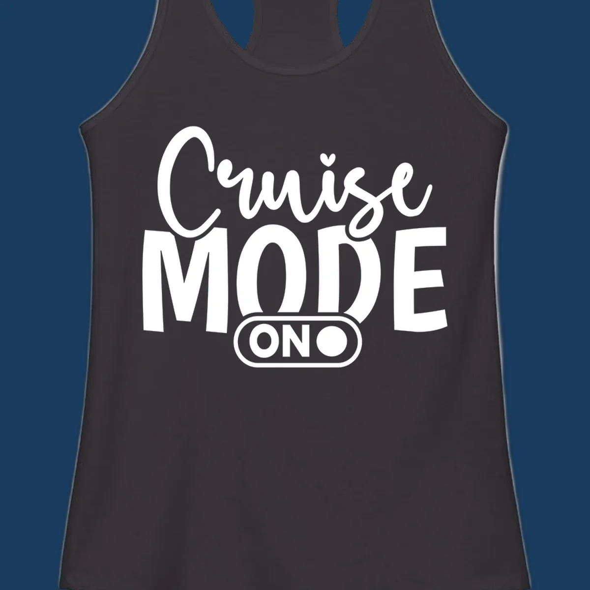 Cruise Mode On text design with an on switch graphic.