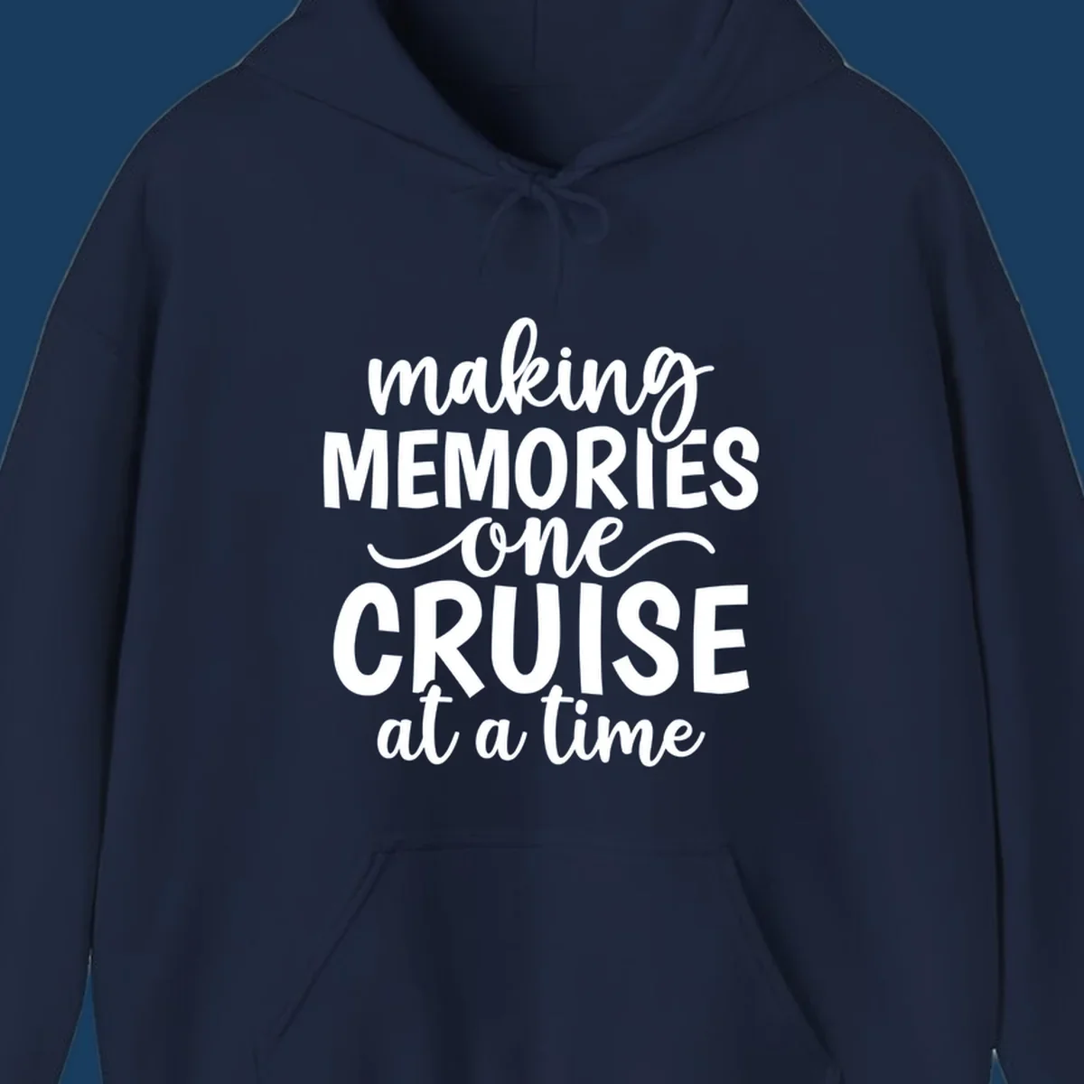 Making cruise memories text design, white lettering on black and white backgrounds.
