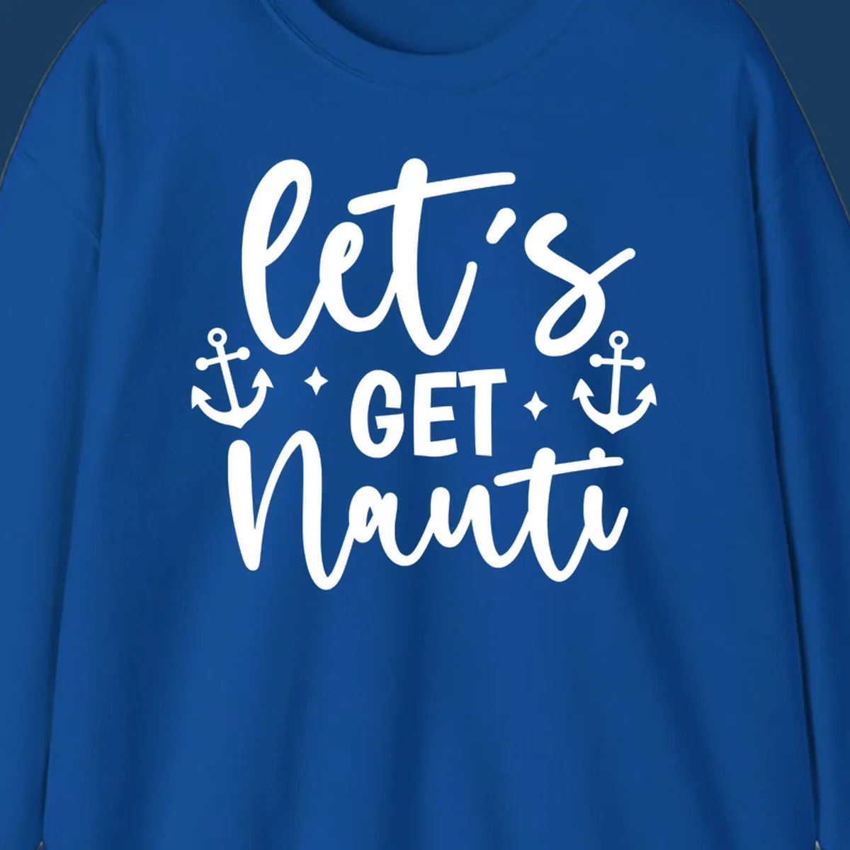 Let's Get Nauti cruise design with anchors and stars.