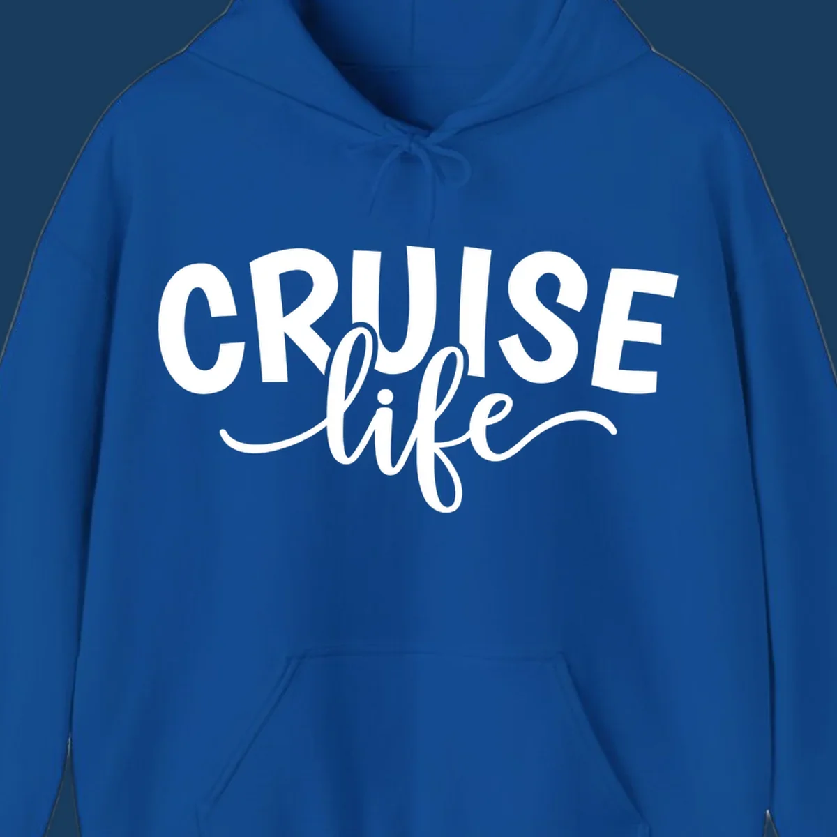Cruise life text in bold and script fonts. Available in white on black and black on white.