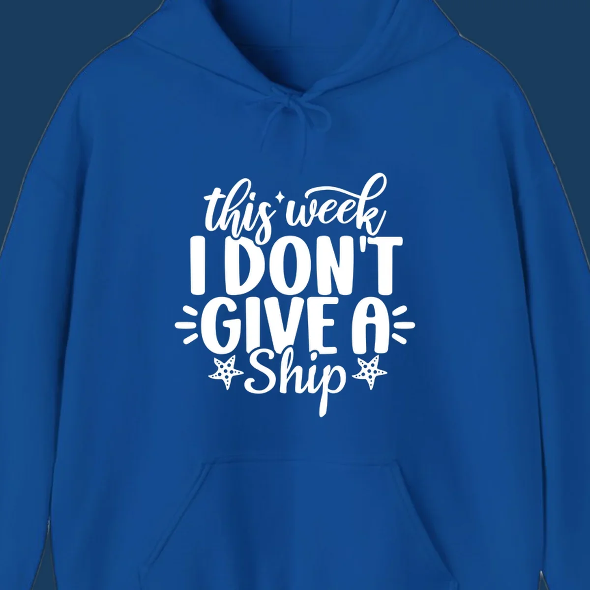 This Week I Don't Give A Ship text design with starfish and sparkles.