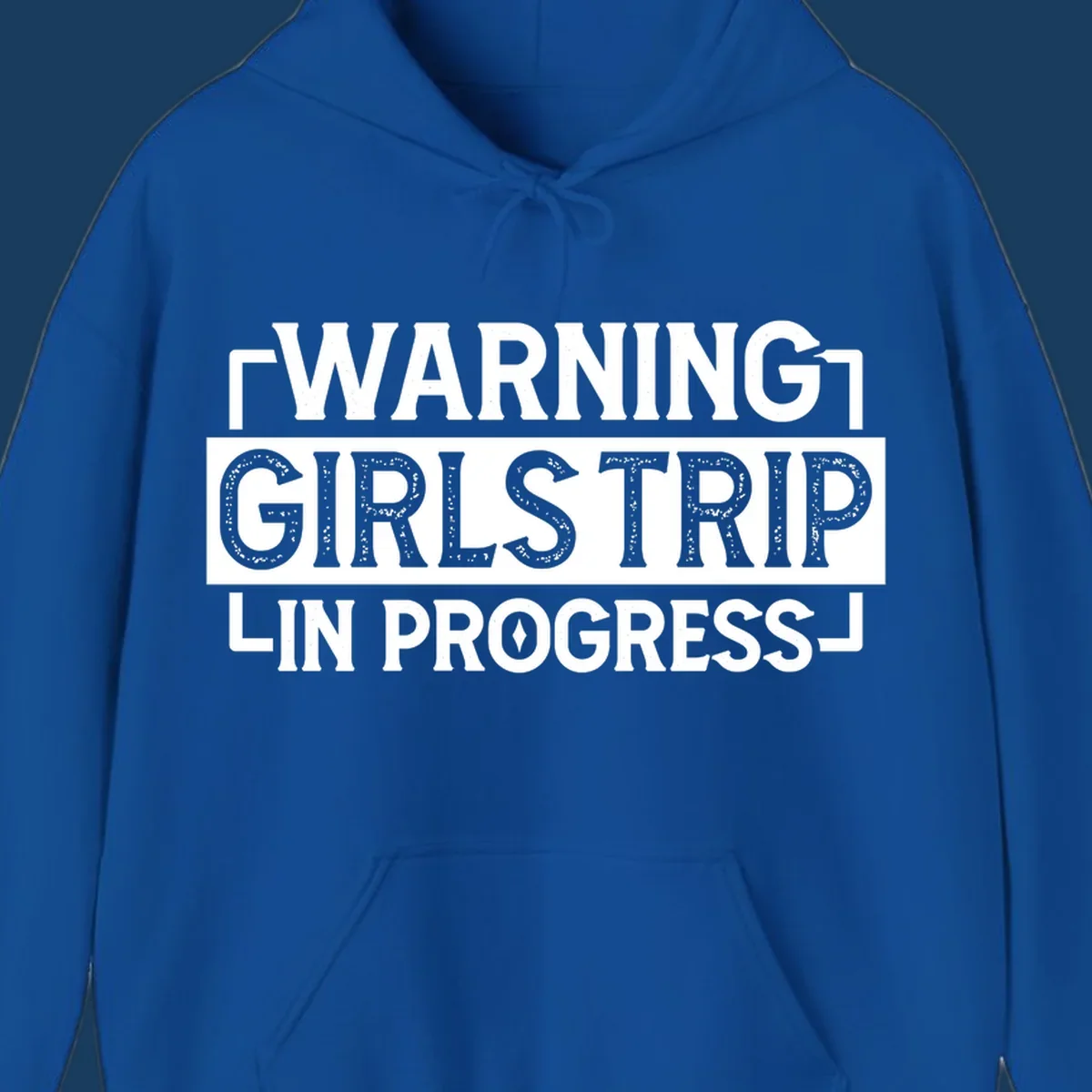 Warning Girls Trip In Progress text design for cruise apparel.