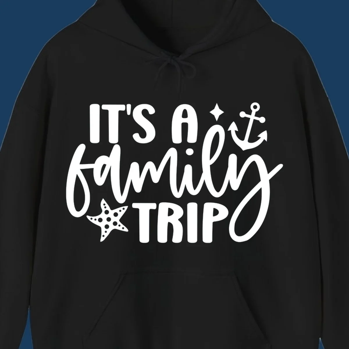 It's a family trip cruise nautical design with anchor and starfish.