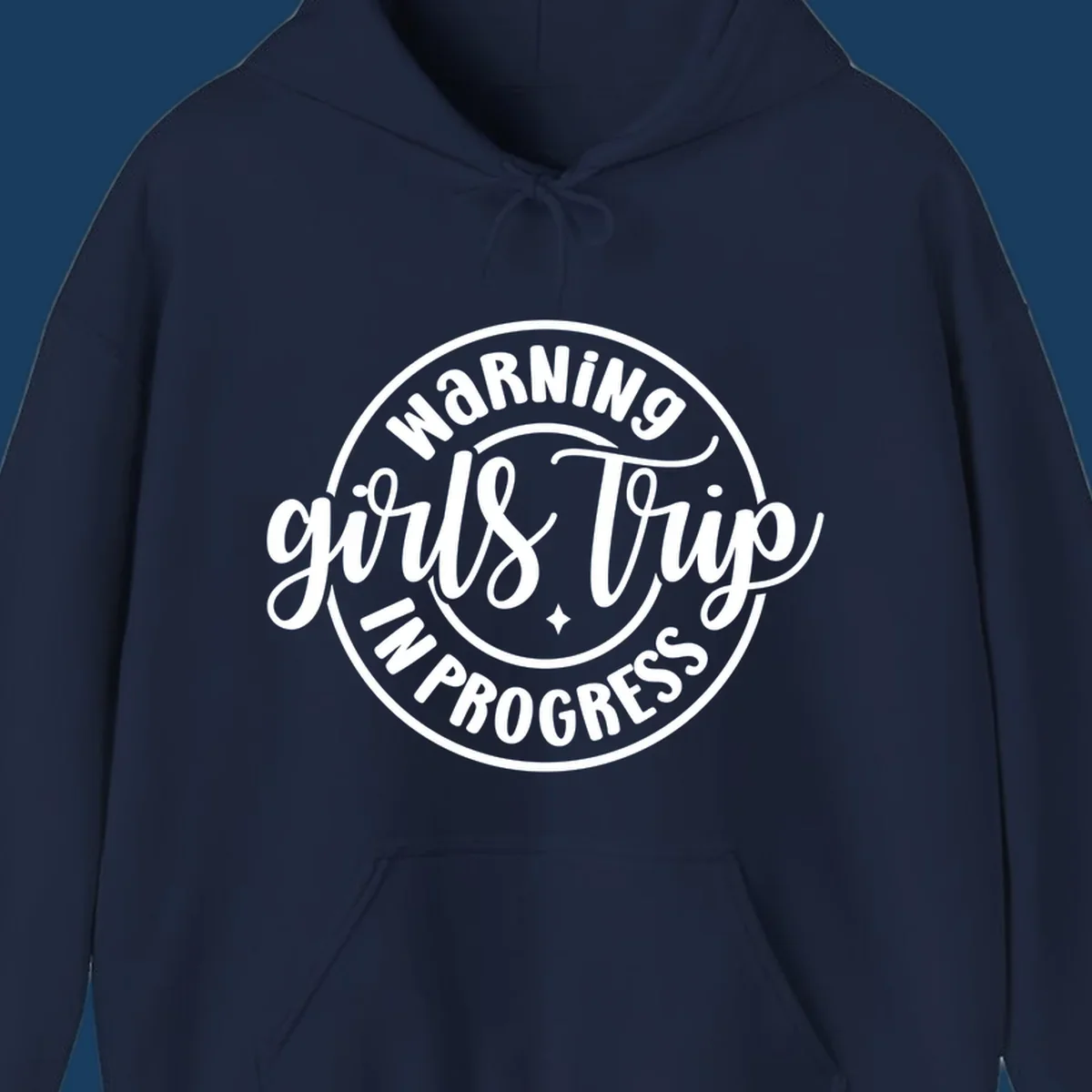 Girls trip warning in progress circular text design