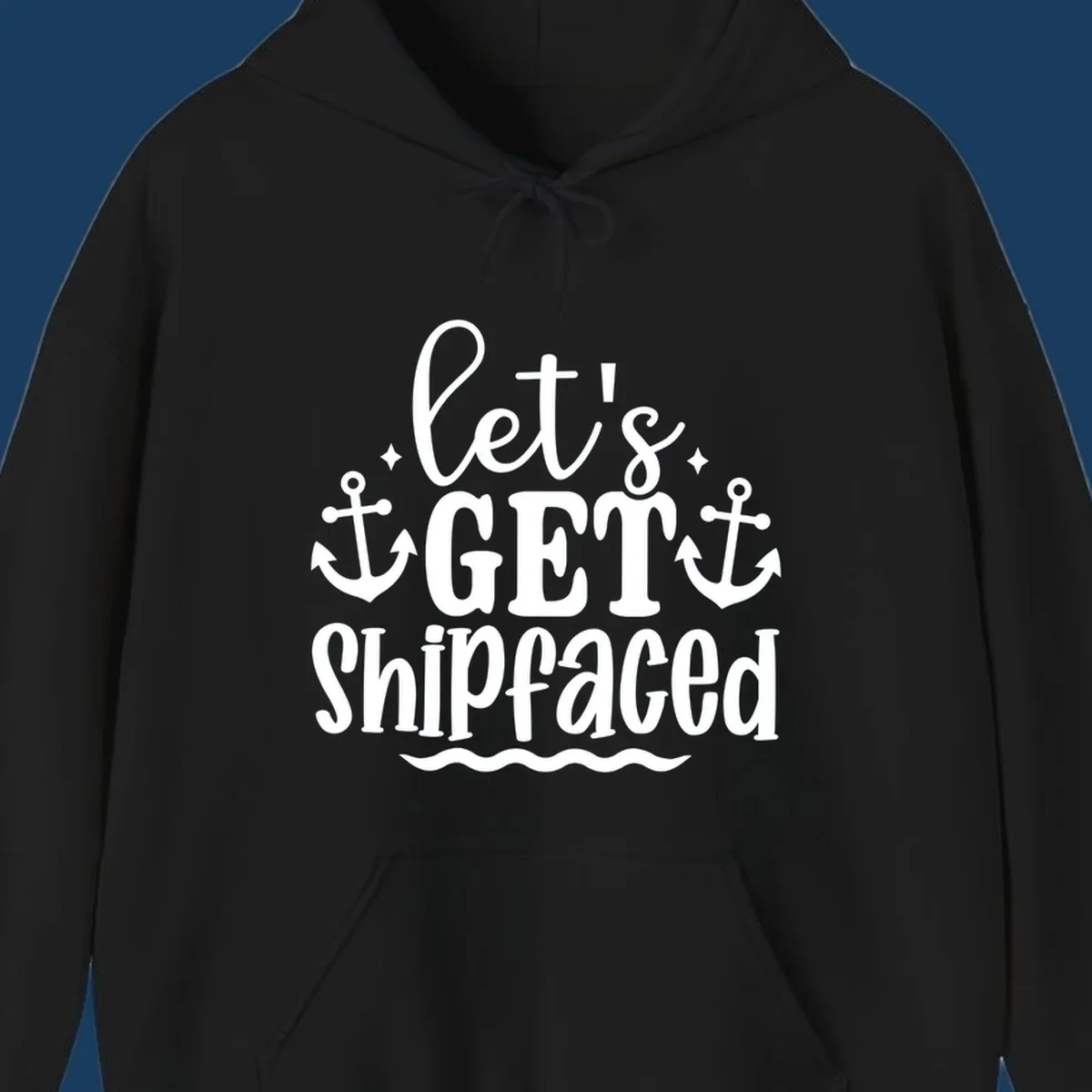 Let's Get Shipfaced cruise design with anchors and text.