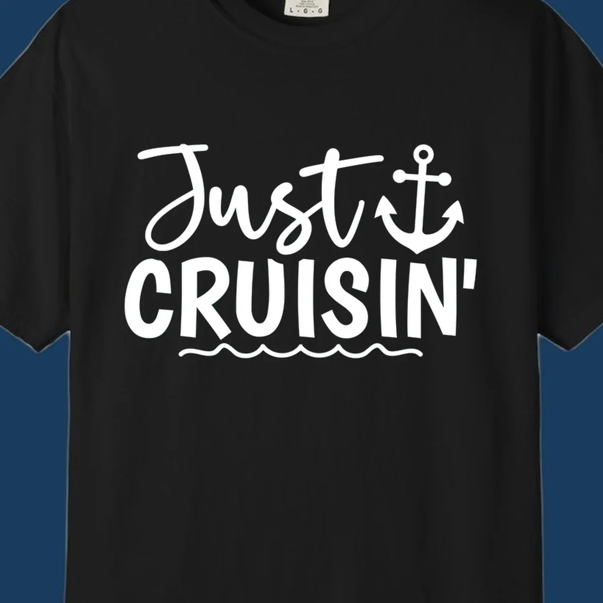 Just Cruisin anchor graphic for cruise vacations.