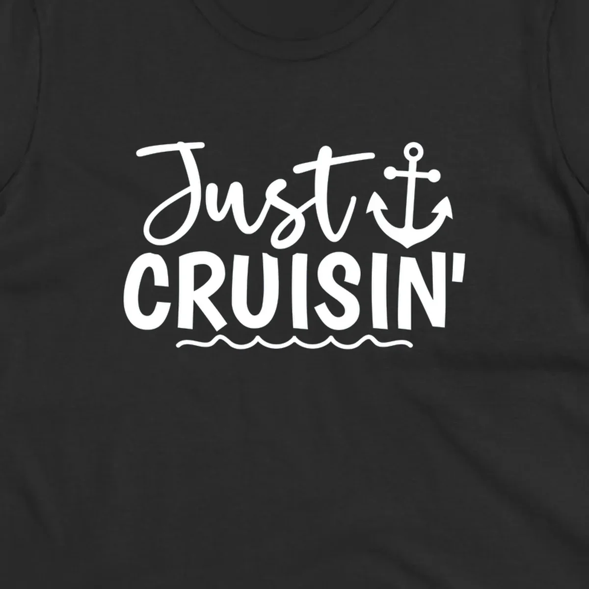 Just Cruisin anchor graphic for cruise vacations.