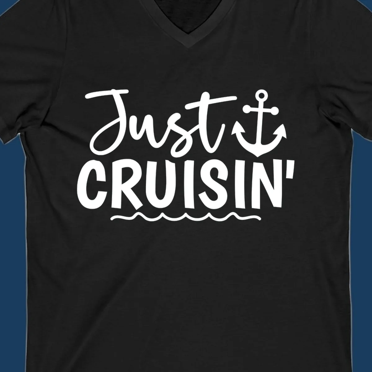 Just Cruisin anchor graphic for cruise vacations.