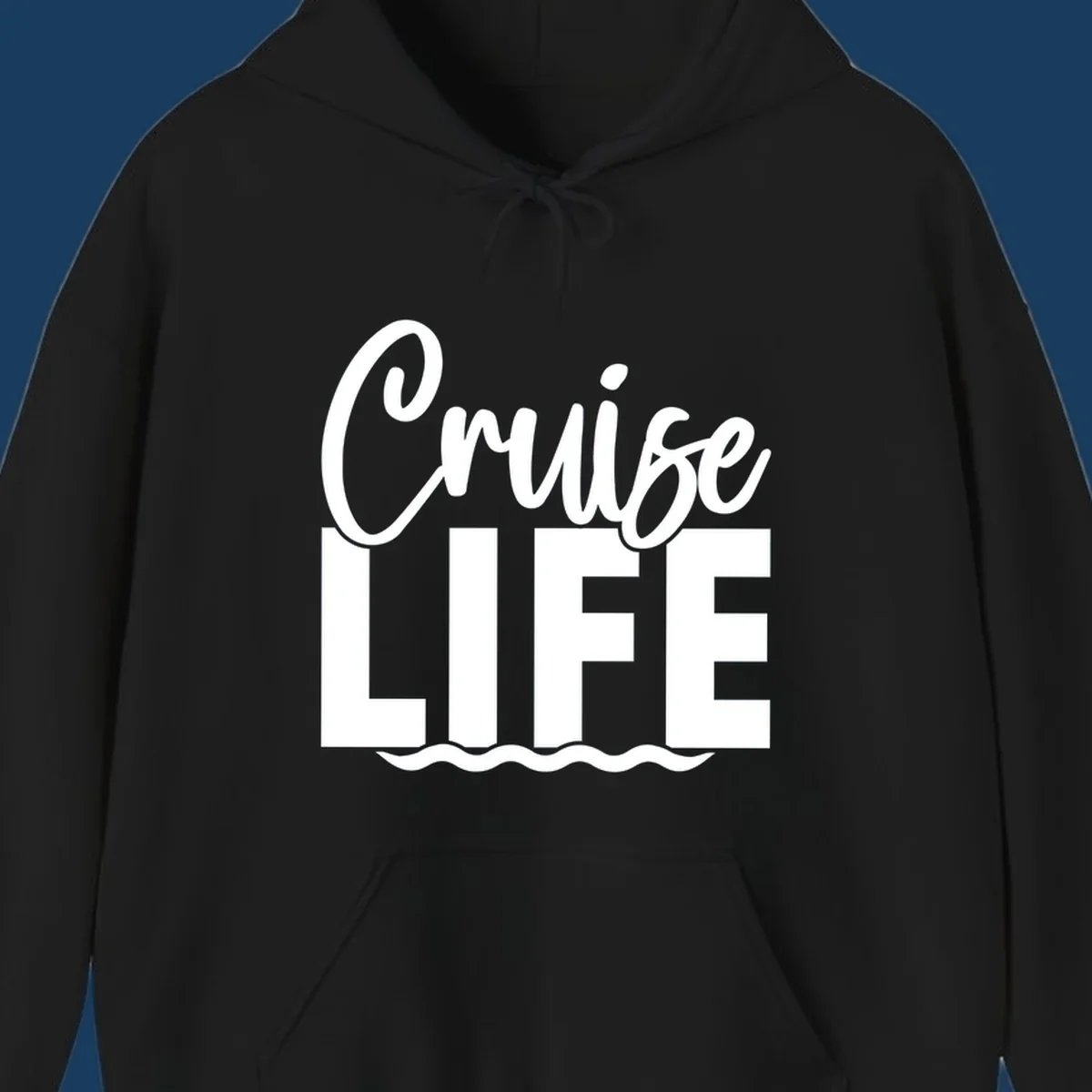 White text 'Cruise LIFE' with wavy lines underneath, representing the cruise life.