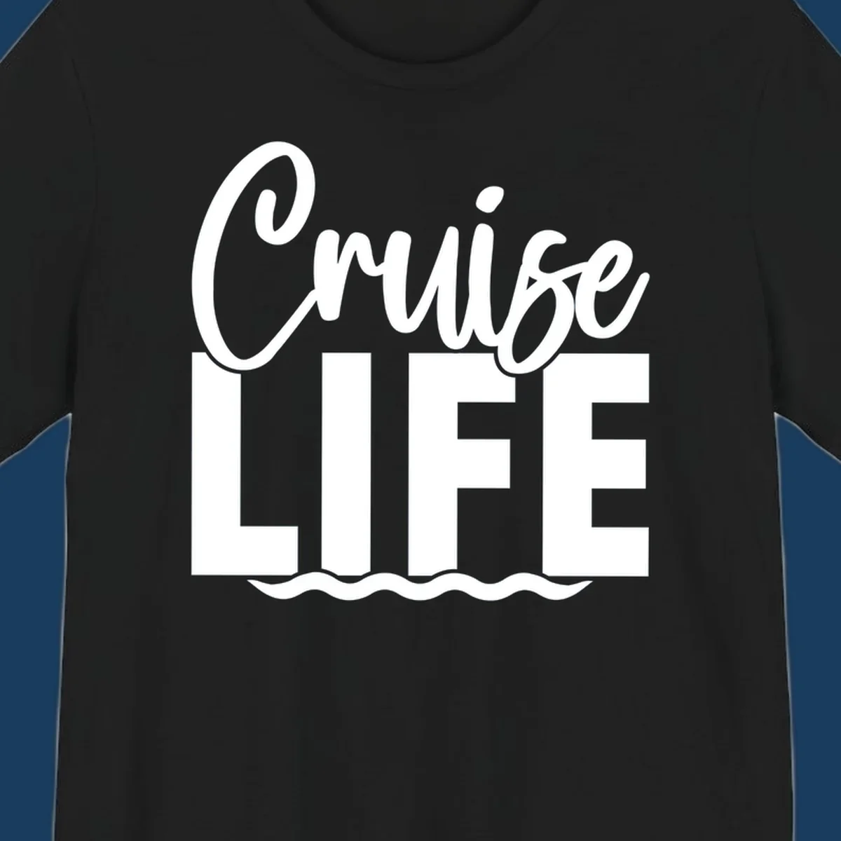 White text 'Cruise LIFE' with wavy lines underneath, representing the cruise life.