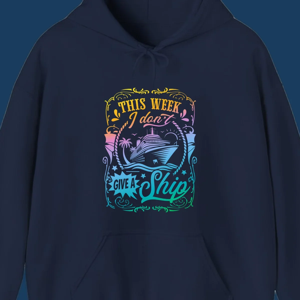 Cruise ship with text 'This Week I Don't Give A Ship' for funny cruise vacation shirts.