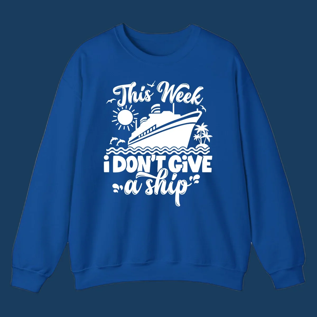 Cruise ship sailing with text 'This Week I Don't Give A Ship', funny cruise vacation shirt concept.