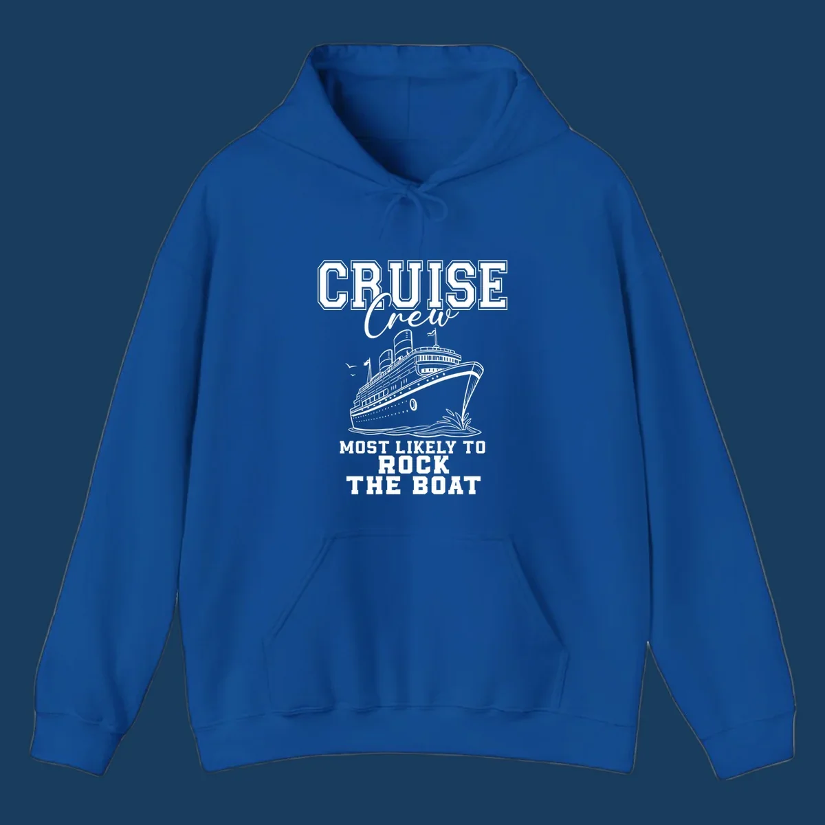 Cruise crew rocking the boat illustration with text.