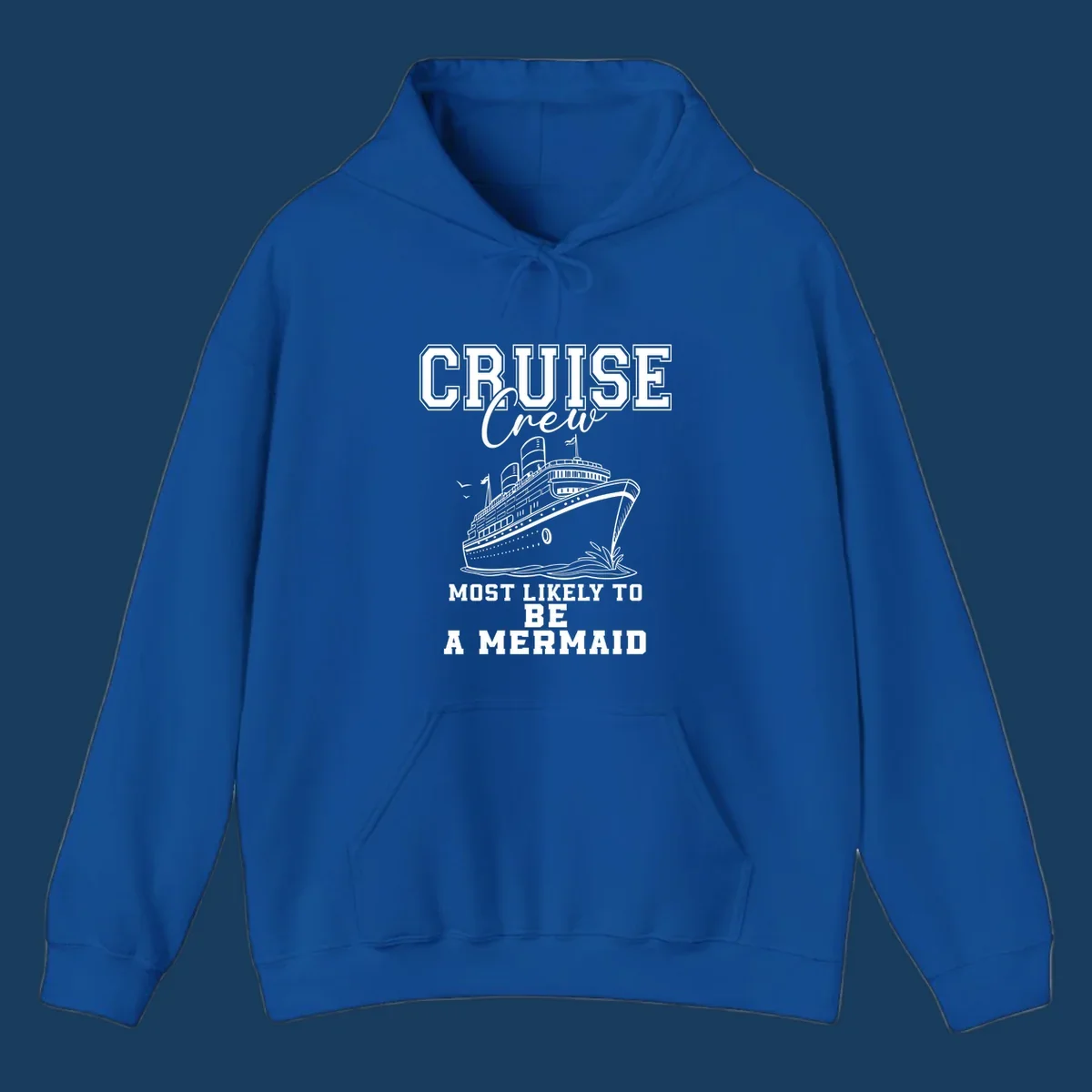 Cruise crew most likely to be a mermaid with ship illustration
