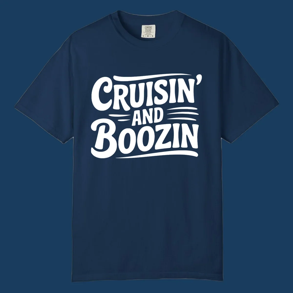 Cruisin and Boozin text design with retro typography.