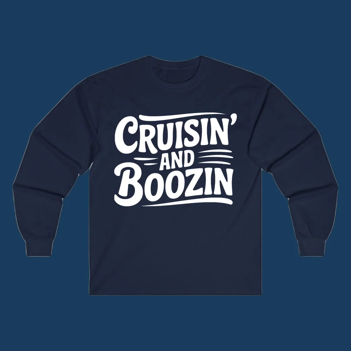 Cruisin and Boozin text design with retro typography.