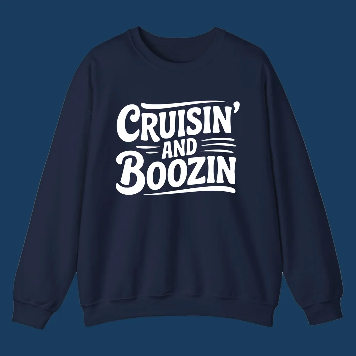 Cruisin and Boozin text design with retro typography.