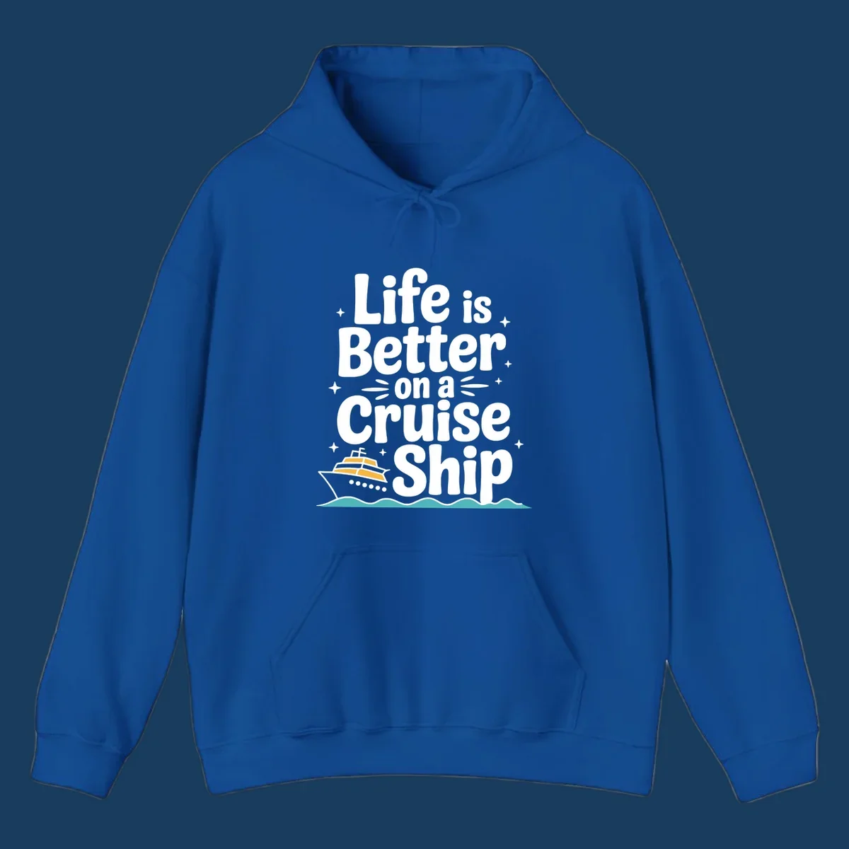 Life is better on a cruise ship text and illustration