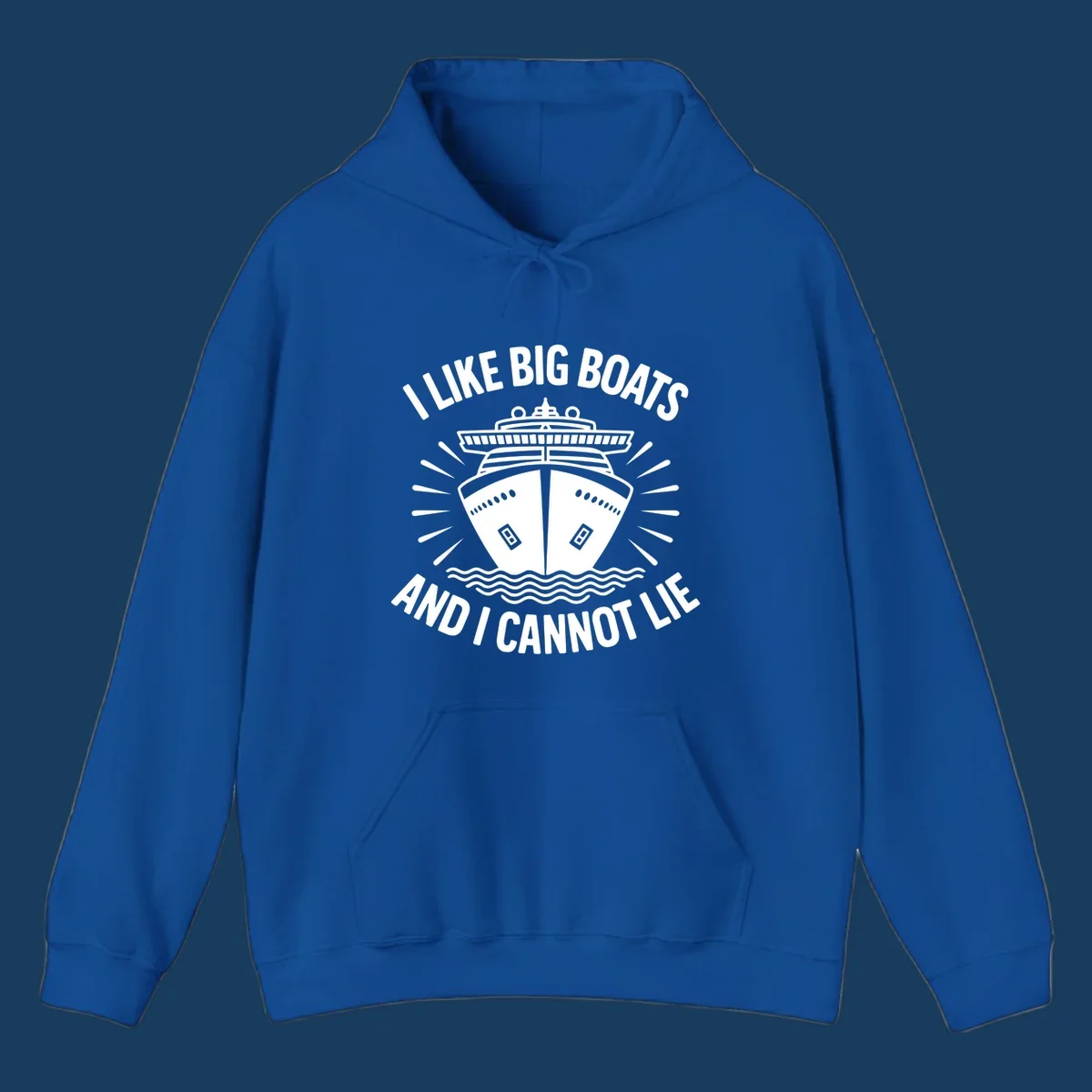 Illustration of a cruise ship with text 'I Like Big Boats And I Cannot Lie', big-boat-cruise-humor.