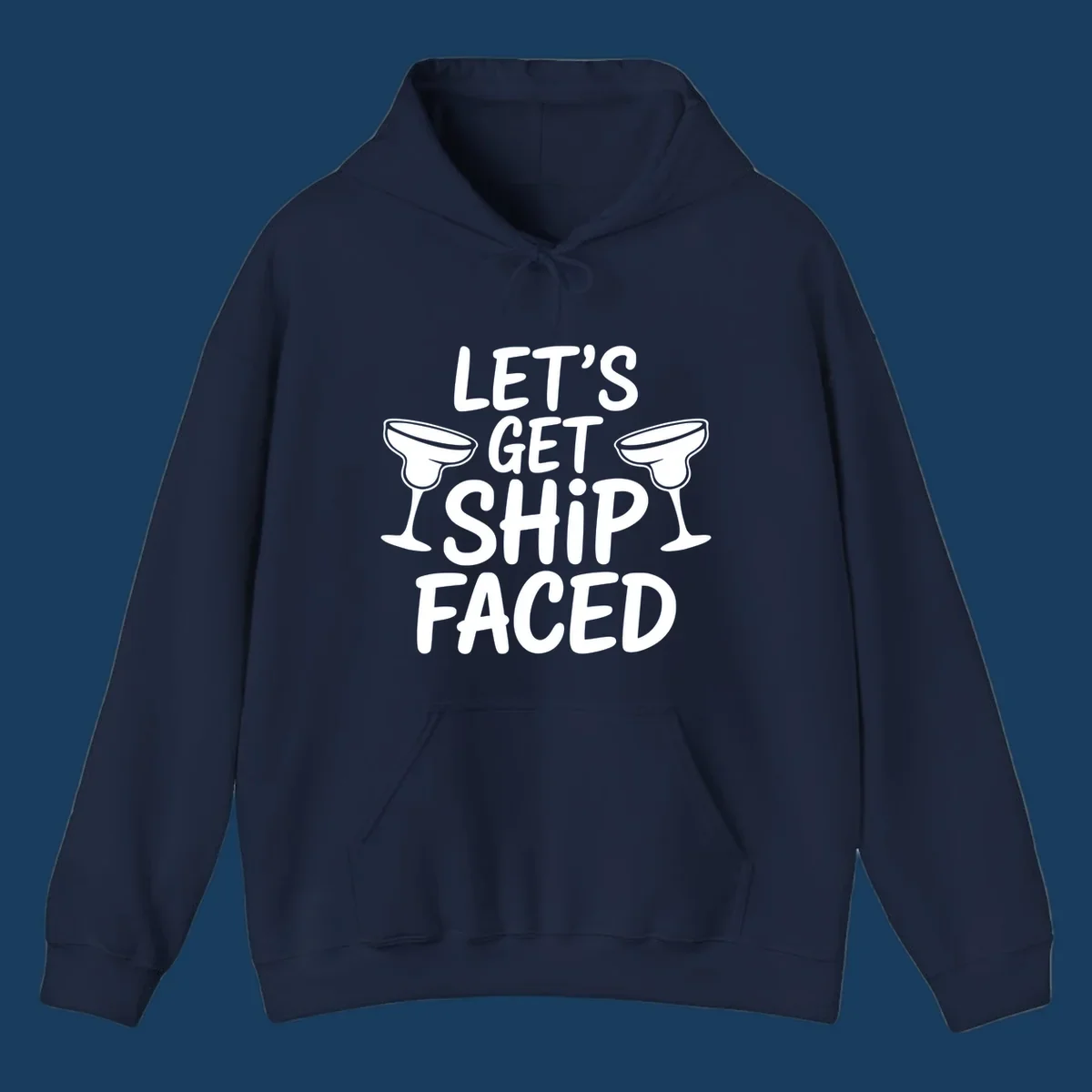 Let's Get Ship Faced text with margarita glasses for cruise vacation shirt